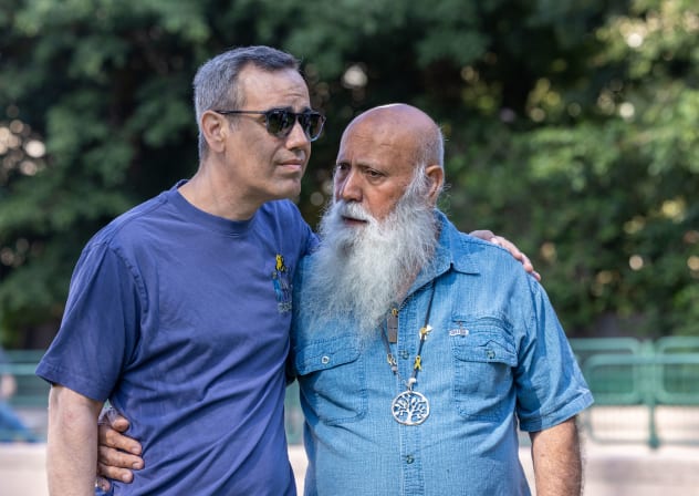RELEASED ISRAELI hostage Omri Miran, with his father Dani, October 28, 2025.