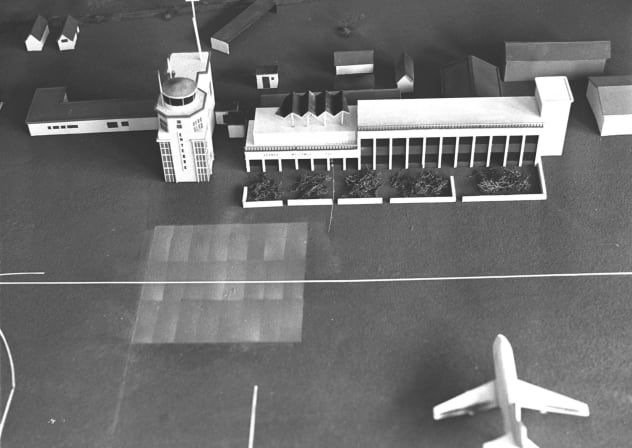 Model of Entebbe control tower and terminal, seen at a parachutist’s house during planning stages, June-July 1976.