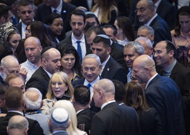 Prime Minister Benjamin Netanyahu is seen during a special plenum session in honor of Indian Prime Minister Narendra Modi at the Knesset, February 25, 2026