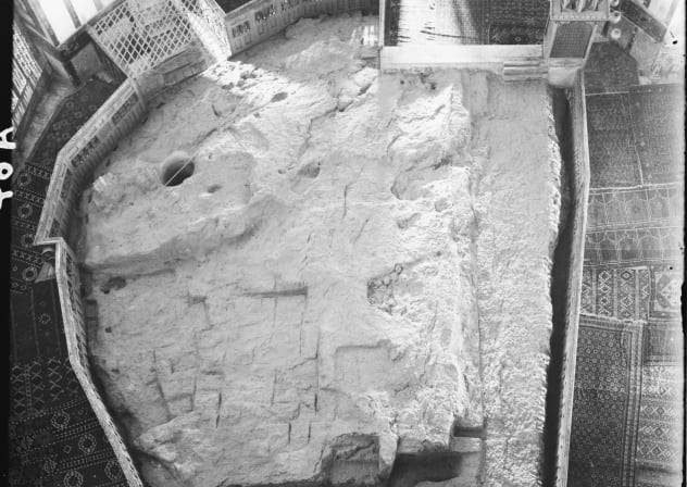 A SECTION of what is believed to be the world’s ‘Foundation Stone,’ currently under the Golden Dome. 