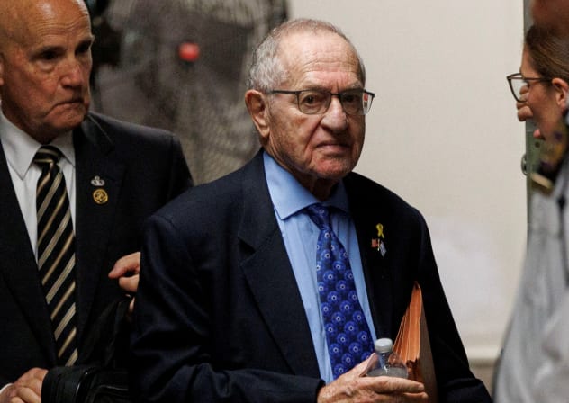FILE PHOTO: American lawyer Alan Dershowitz returns to the courtroom for the criminal trial of US President Donald Trump after a short break at Manhattan Criminal Court in New York City, US, 20 May 2024.