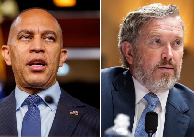 From left: New York Rep. Hakeem Jeffries; Kentucky Rep. Thomas Massie.