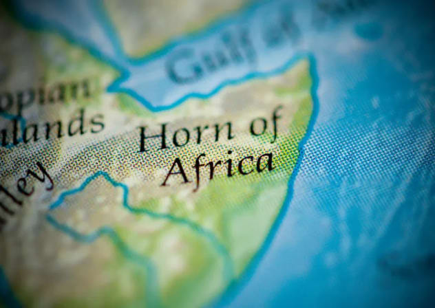 El Cuerno de África aparece en un mapa (imagen ilustrativa)