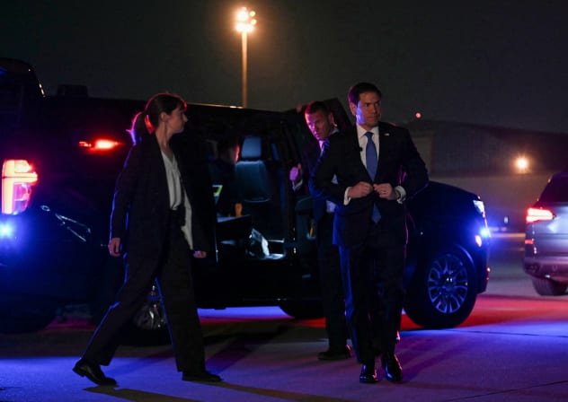 US Secretary of State Marco Rubio walks from a vehicle before departing from Joint Base Andrews in Maryland on July 19, 2026.