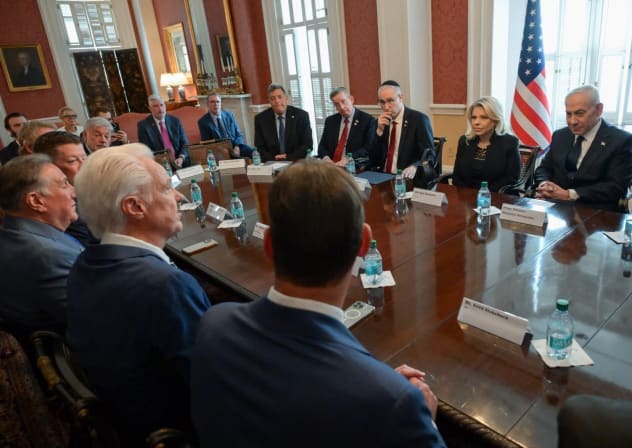 Prime Minister Benjamin Netanyahu and his wife, Sara Netanyahu meeting with Evangelical community leaders in Washington DC