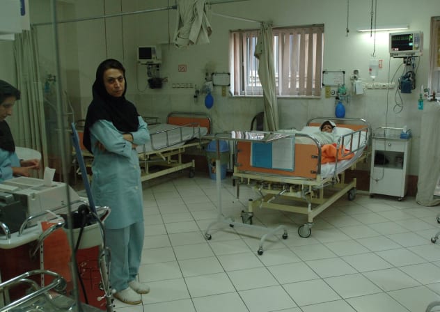 Nurses stand watch in the intensive care ward of the Jewish charity Dr. Sapir Hospital March 9, 2007 in Tehran, Iran; Illustrative