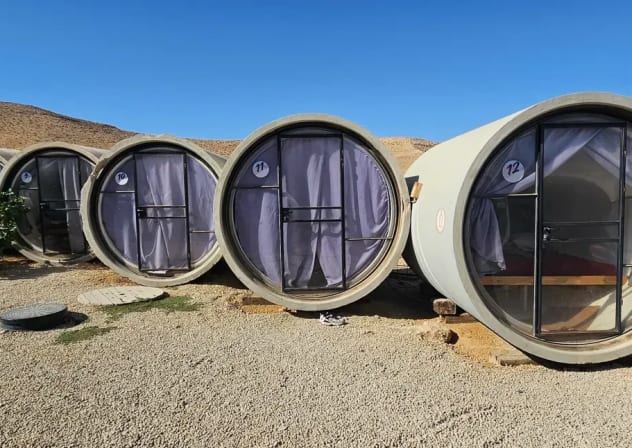 The price for a night in a pipe ranges from NIS 490 to NIS 590. Naot Farm