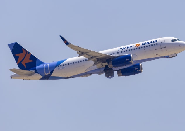 An Israir Airlines plane takes off from Ben Gurion International Airport, outside Tel Aviv, August 4, 2026.