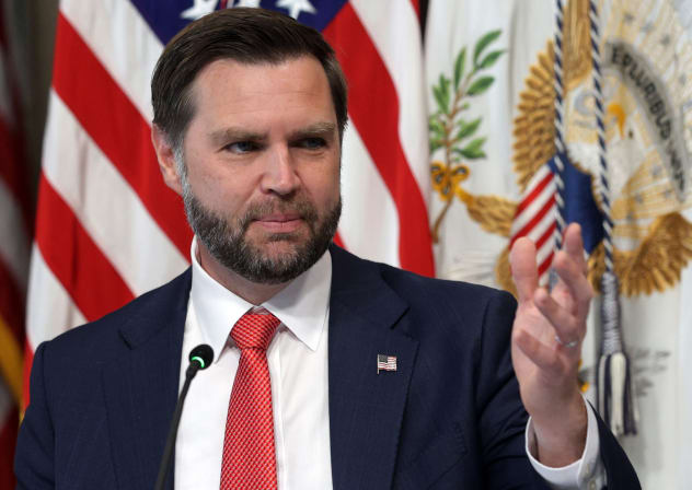 US Vice President JD Vance speaks during a Congressional Roundtable on Anti-Fraud Initiatives at the Indian Treaty Room of Eisenhower Executive Office Building on August 5, 2026 in Washington, DC.