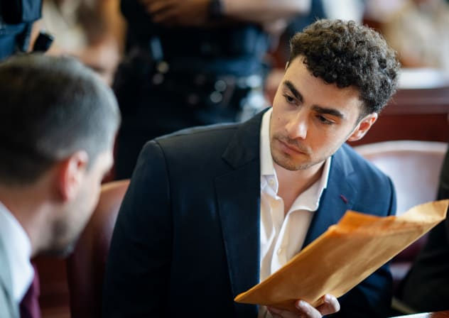 Luigi Mangione appears at a hearing at Manhattan Criminal Court on June 17, 2026 in New York City.