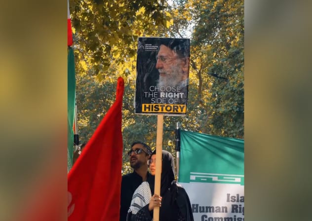 Open displays of support for the Islamic regime in Iran were seen throughout Sunday's Arbaeen Procession in London, August 9, 2026.