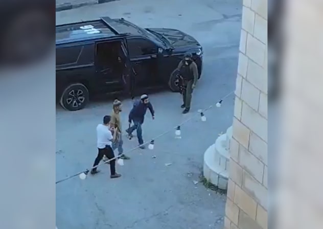 MK Zvi Sukkot and several others seen smashing a monument in in Kafr Madama near Nablus, August 25, 2026.