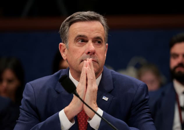 Central Intelligence Agency (CIA) Director John Ratcliffe attends a US House Intelligence Committee hearing on worldwide threats, on Capitol Hill in Washington, DC, US, March 19, 2026.