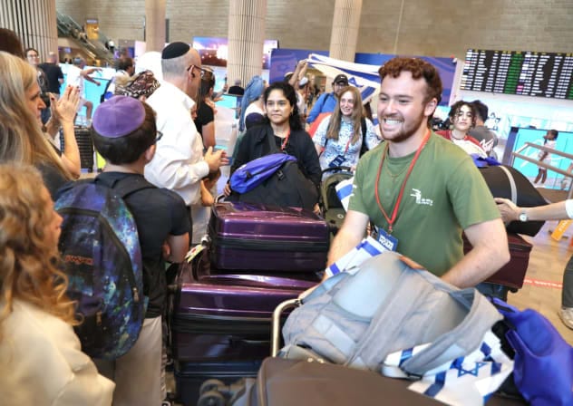 Around 150 new olim arrive at Tel Aviv's Ben-Gurion Airport on August 27, 2026.