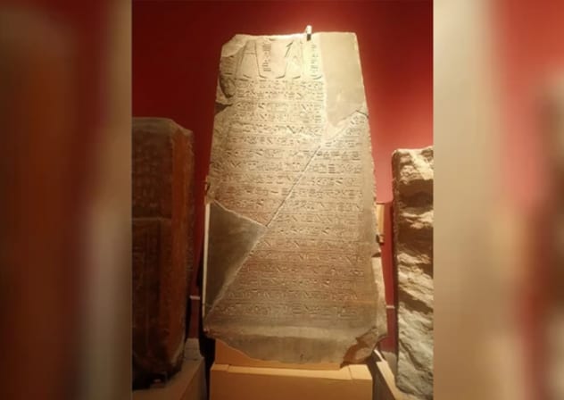 Ramses II stele that has recently been restored by the Egyptian Museum in Cairo, September 4, 2026.