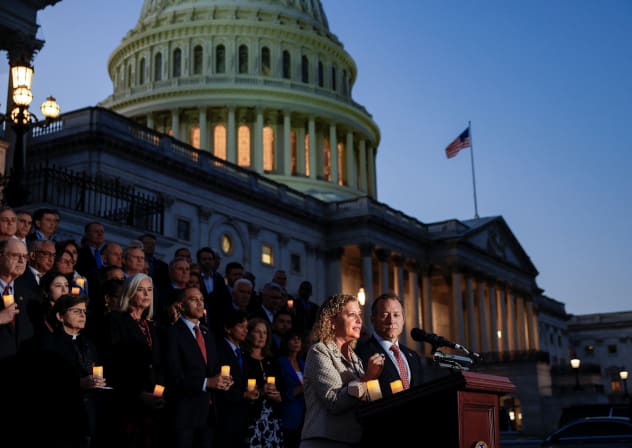The United States House of Representatives hold a candleight vigil for Israel outside the U.S. Capitol in Washington Friday, 13th October 2023, 02:45