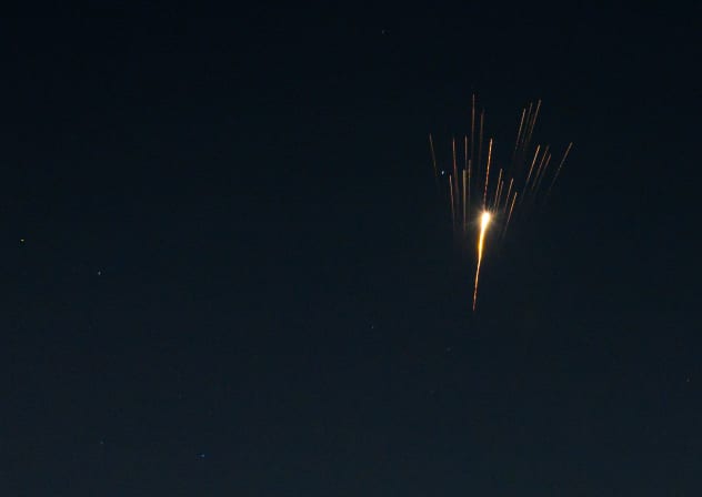 Iranian ballistic cluster munitions are fired towards Tel Aviv on March 27, 2026 in Tel Aviv, Israel. 