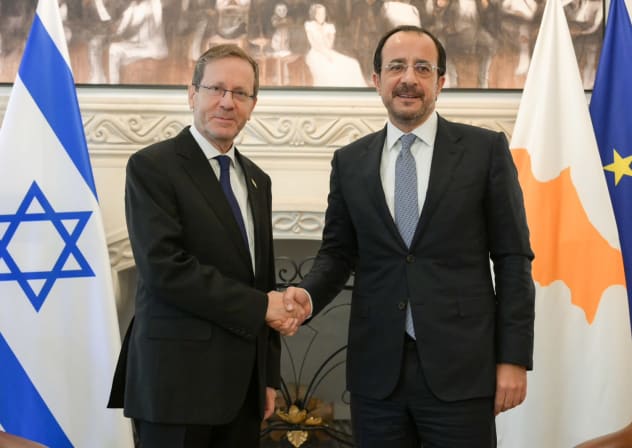 President Isaac Herzog and Cyprus President Nikos Christodoulides in Cyprus, September 10, 2026.