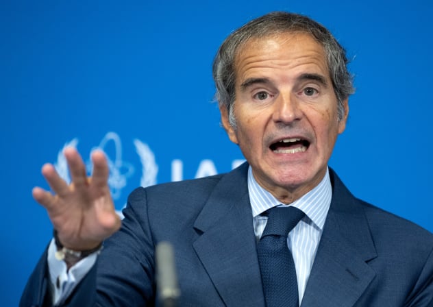 Director-General of the International Atomic Energy Agency (IAEA) Rafael Grossi speaks during a press conference after the Board of Governor's Meeting at the agency's headquarters in Vienna, Austria on September 7, 2026.