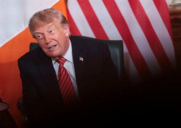 US President Donald Trump meets with Ireland's Prime Minister (Taoiseach) Micheal Martin (not pictured) at Farmleigh House in Dublin, Ireland, September 12, 2026.