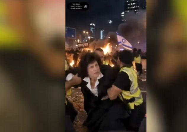 Screengrab from the Religious Zionist Party's recent campaign video showing the arrest of Israeli judicial officials, September 15, 2026.