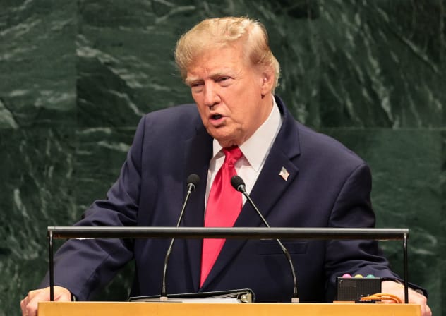 US President Donald Trump speaks during the 81st session of the United Nations (UN) General Assembly at UN Headquarters on September 22, 2026 in New York City; illustrative