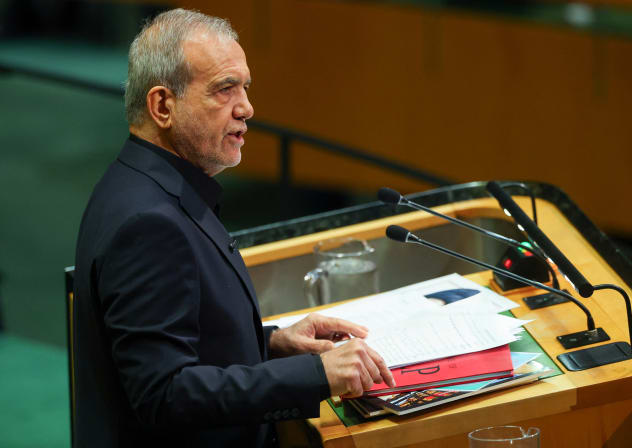 Iran's President Masoud Pezeshkian addresses the 81st United Nations General Assembly (UNGA) at UN headquarters in New York City, US, September 23, 2026
