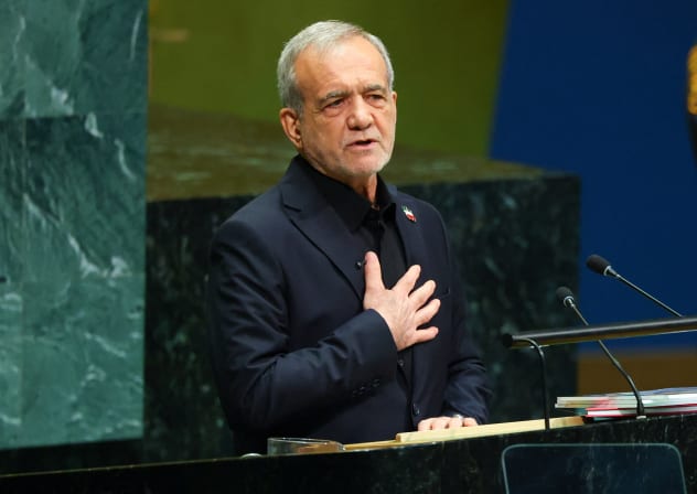 Iran's President Masoud Pezeshkian addresses the 81st United Nations General Assembly (UNGA) at UN headquarters in New York City, US, September 23, 2026.