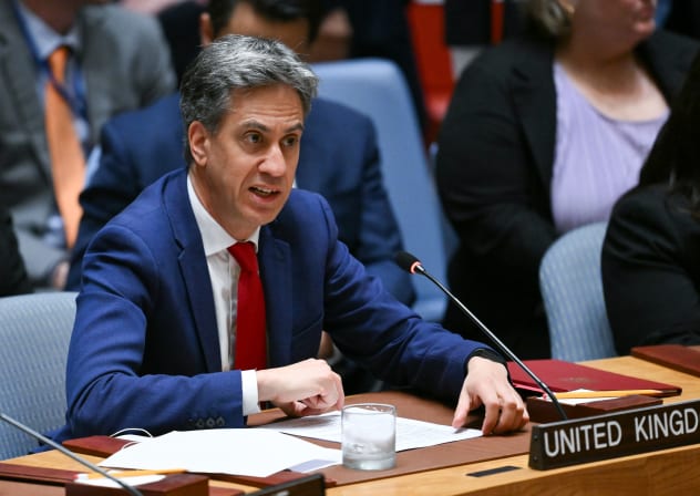 Britain's Foreign Secretary Ed Miliband speaks during a UN Security Council meeting on Ukraine during the 81st United Nations General Assembly at the United Nations Headquarters in New York, on September 23, 2026. 
