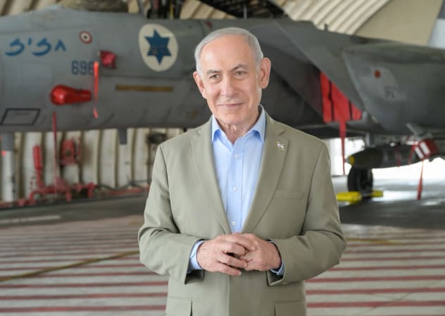 Netanyahu warns of indications that Israel's enemies may attack in run up to election from Tel Nof Air Force Base.