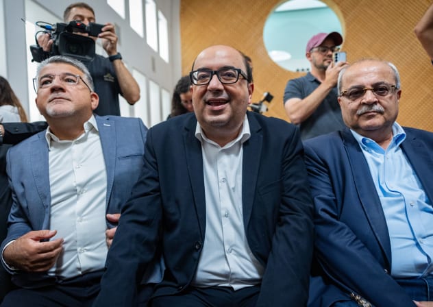 A hearing at the Supreme Court in Jerusalem on the Central Elections Committee’s decision to disqualify Ra’am, Sami Abu Shehadeh, MK Ofer Cassif and the Joint List from running in the upcoming Knesset elections, October 1, 2026.