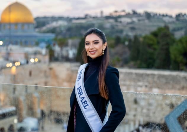 Miss Israel Melanie Shiraz in Jerusalem.