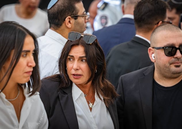 Transportation Minister Miri Regev attends a state memorial ceremony for civilians murdered in the October 7 massacre, at Mount Herzl in Jerusalem, October 5, 2026