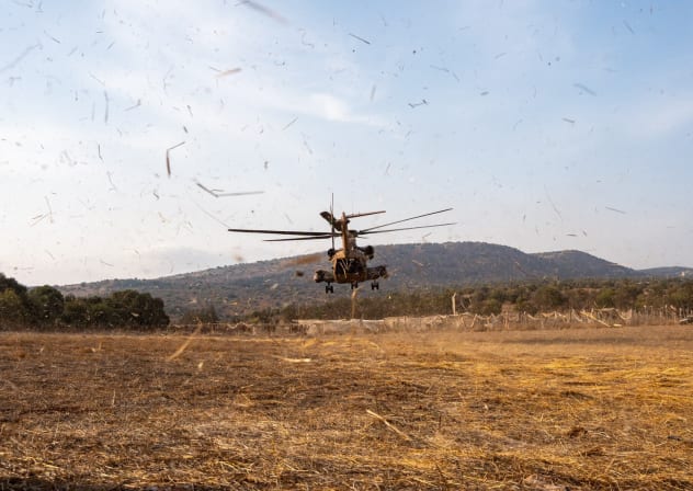 IDF helicopter evacuates wounded victims after unexploded Hezbollah ordnance detonated in northern Israel, October 12, 2026.