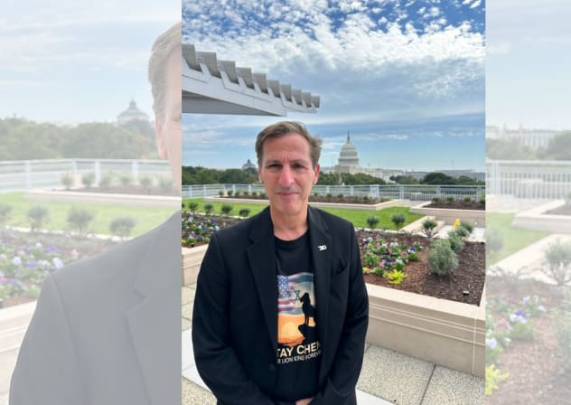 Ruby Chen, father of Israeli-US dual citizen, murdered hostage Itay Chen, seen in Washington, with The Capitol in the background.