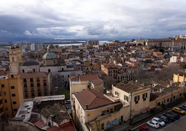 Clouds hang over Cagliari, Italy, January 31, 2026