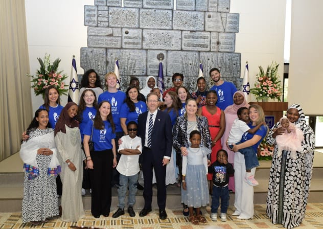 President Isaac Herzog and First Lady Michal Herzog host children receiving lifesaving cardiac care through Save a Child’s Heart, in the President's Residence in Jerusalem, October 2026
