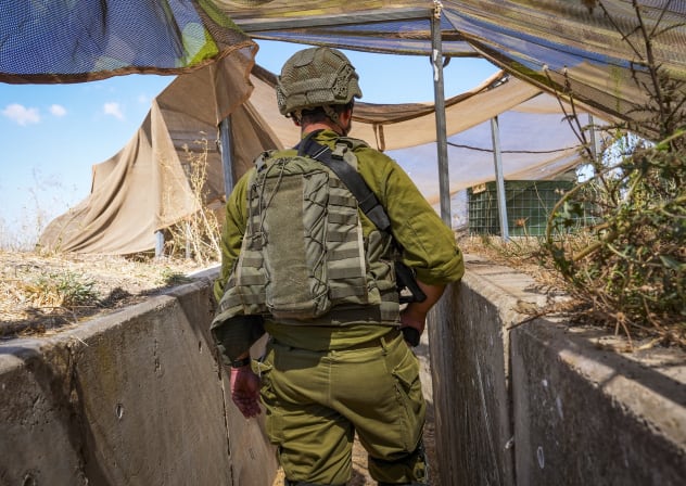Israeli soldiers seen at an IDF post on the Syrian side of the border with Israel, September 24, 2026. 