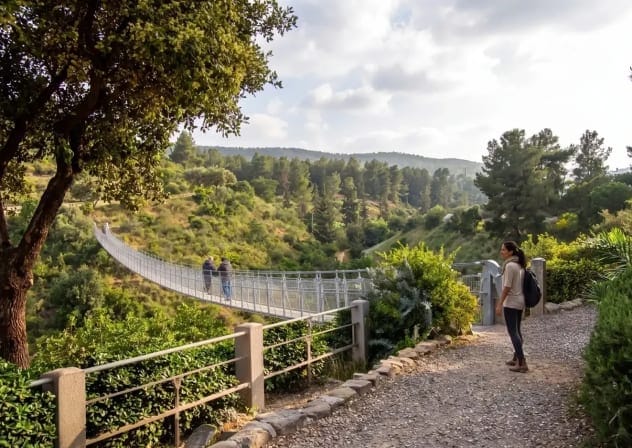 A rendering of the suspension bridge between Tel Hai and Kfar Giladi.