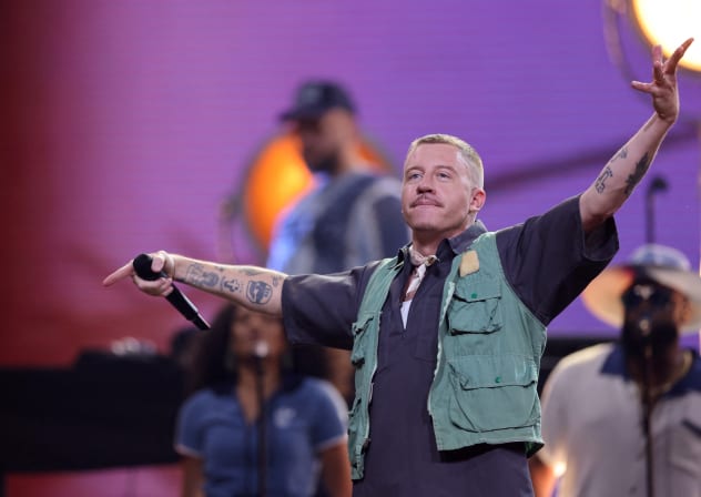 Rapper Macklemore performs during the opening ceremony of the Invictus Games, in Duesseldorf, Germany, September 9, 2023.