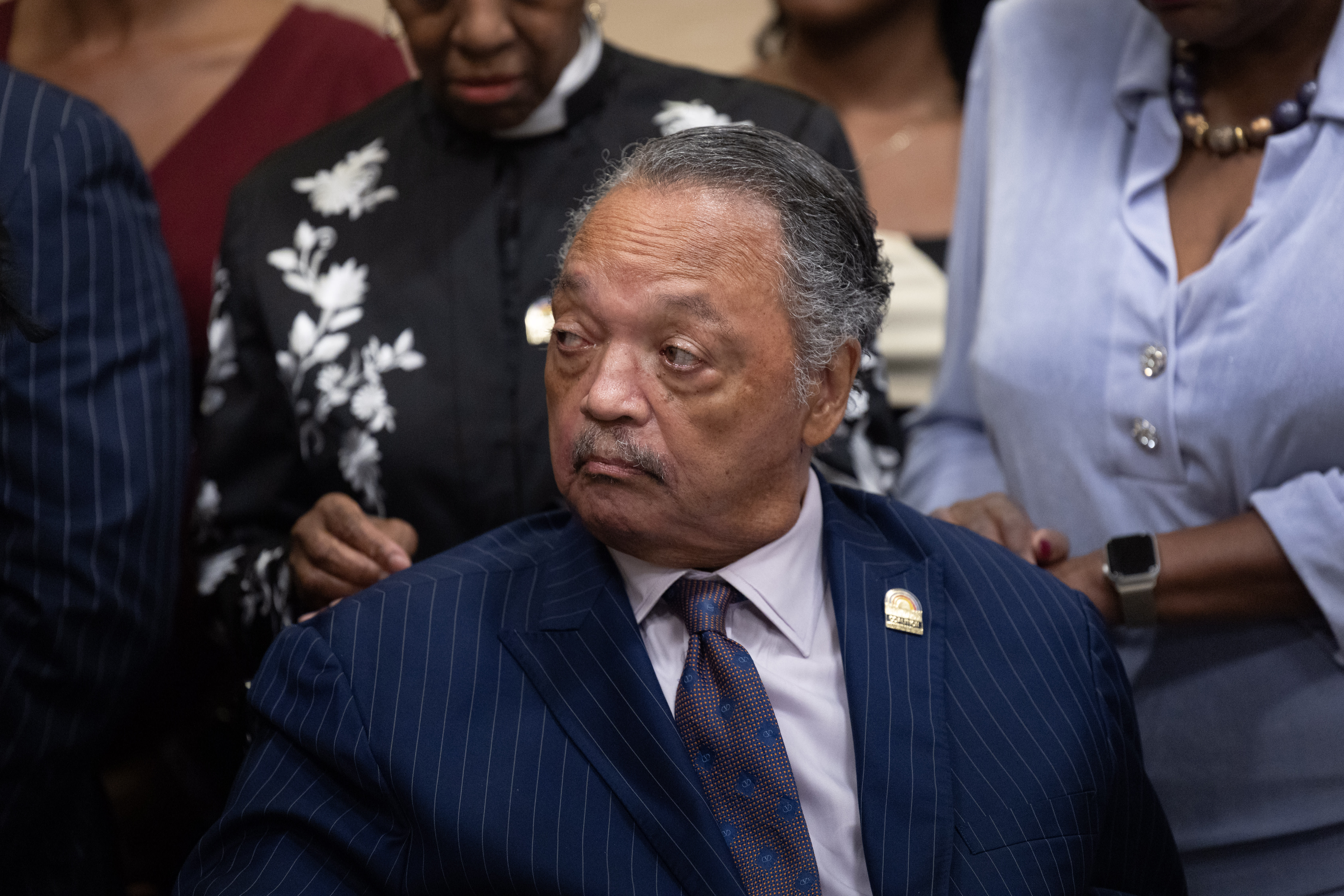 Civil Rights leader Rev. Jesse Jackson visits with guests at the National Bar Association