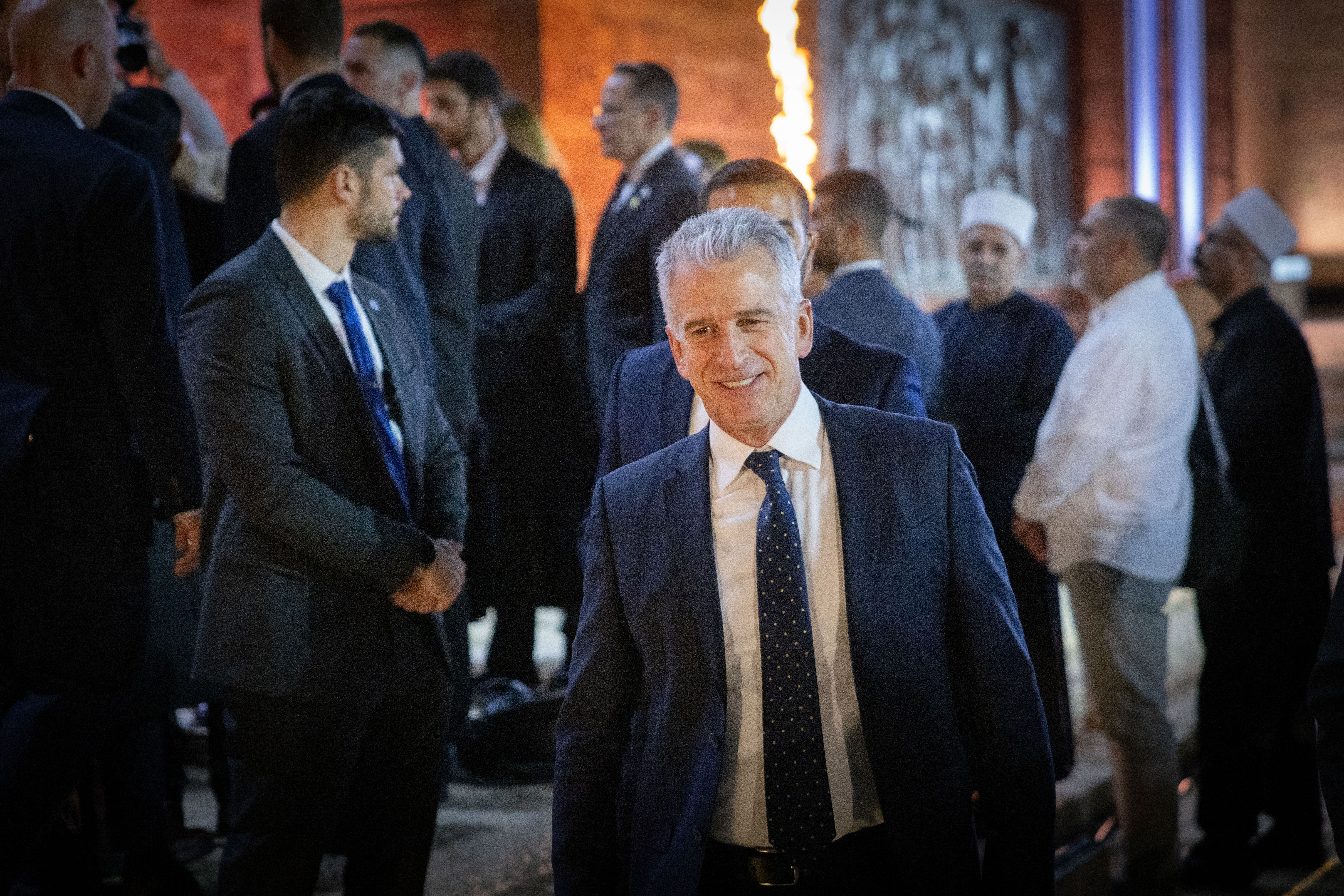 Head of Mossad David Barnea attends a ceremony held at the Yad Vashem Holocaust Memorial Museum in Jerusalem, as Israel marks the annual Holocaust Remembrance Day. April 23, 2025. (photo credit: CHAIM GOLDBERG/FLASH90)