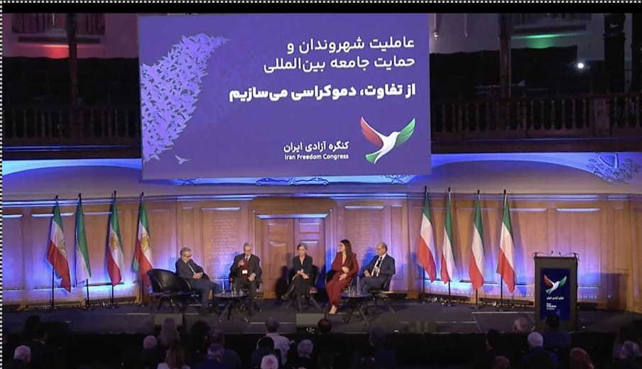 The Iran Freedom Congress, the political hub of the Iranian diaspora, was held in London to bring together a new front of opposition forces under a republican banner. (photo credit: Screenshot: IFC live video)