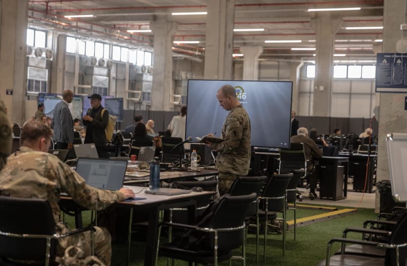 The US Civil-Military Coordination Center (CMCC) at Kiryat Gat. (photo credit: CHEN SCHIMMEL)