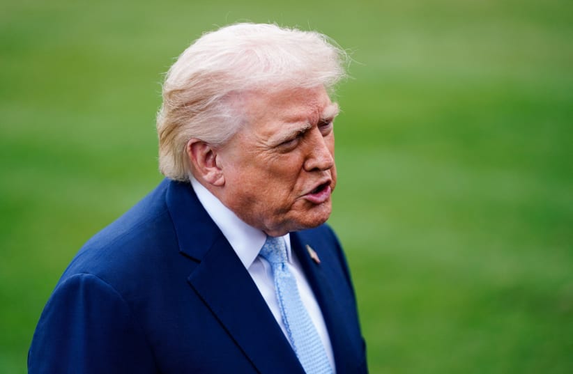 US President Donald Trump speaks to the media as he departs the White House for Florida, in Washington, March 20, 2026.