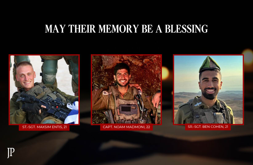 Staff Sergeant Maxsim Entis, Captain Noam Madmoni, Staff Sergeant Ben Cohen.