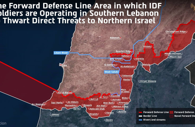IDF reveals "Forward Defense Line" in southern Lebanon, April 19, 2026. (photo credit: IDF SPOKESPERSON