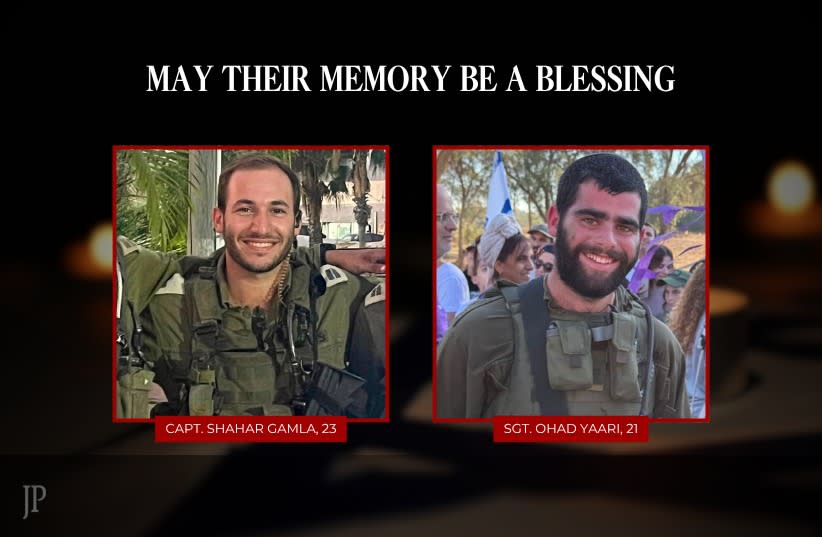 Capt. Shahar Gamla, 23, and Sgt. Ohad Yaari, 21 (photo credit: IDF SPOKESPERSON