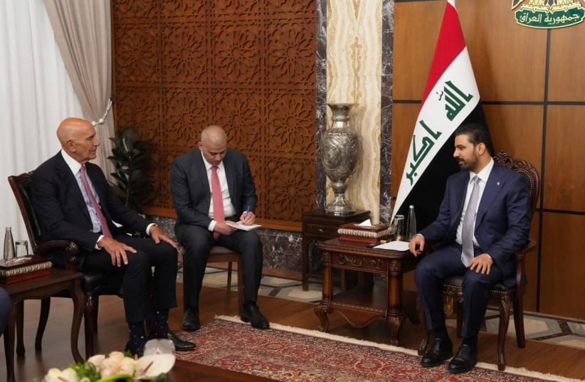 Iraqi Prime Minister Ali al-Zaidi meets with US Special Presidential Envoy Tom Barrack in Baghdad, Iraq, June 16, 2026.