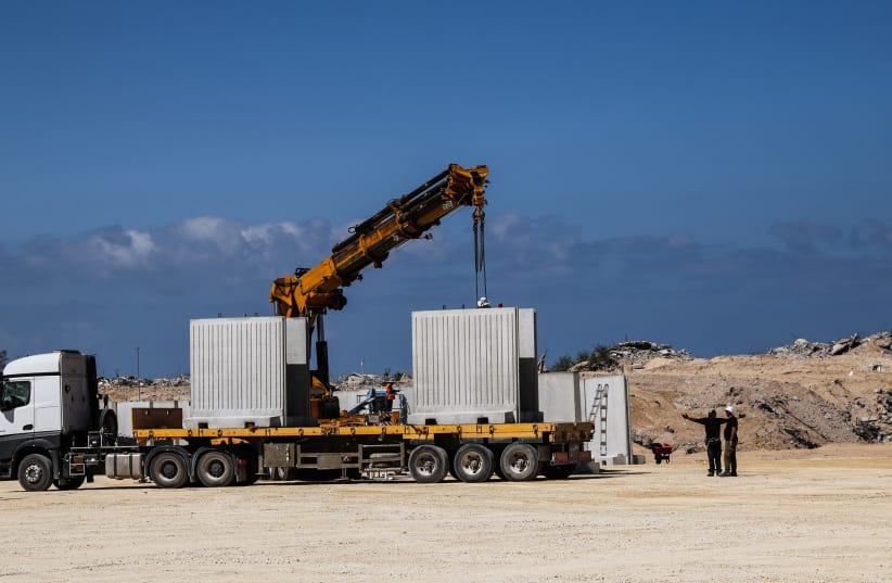 (illustrative) Concrete barriers are positioned as part of preparations for the opening of a Gaza distribution center near Khan Younis, in the southern Gaza Strip, September 10, 2025